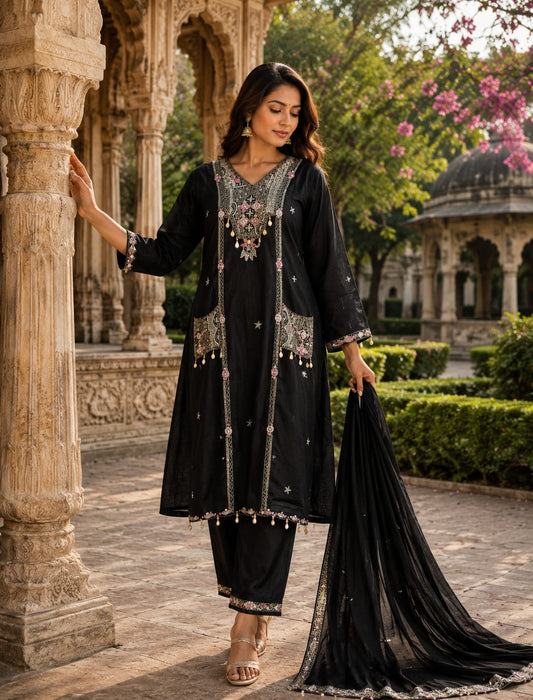 Pure Dola Silk Black 3pc Set