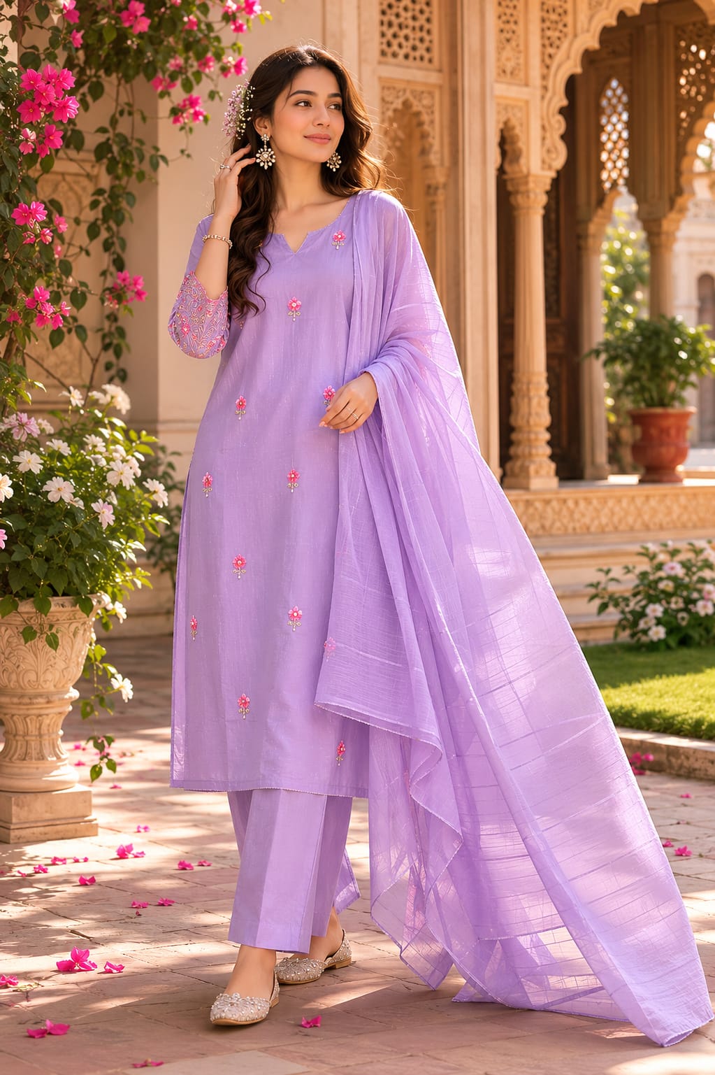 Pure Cotton Purple 3pc Set