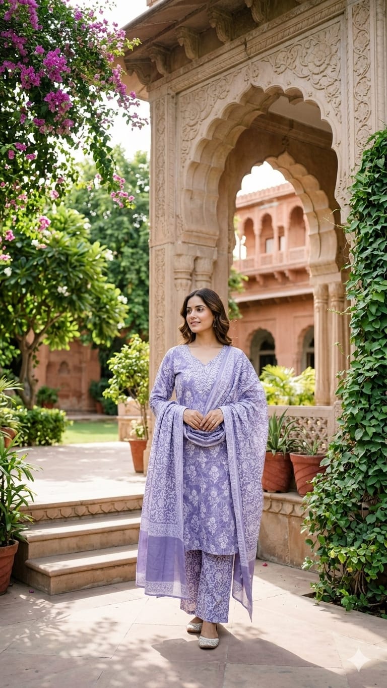 Pure Cotton Lylac Purple 3pc Set