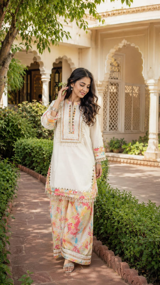 Pure Cotton Off White 2pc Set