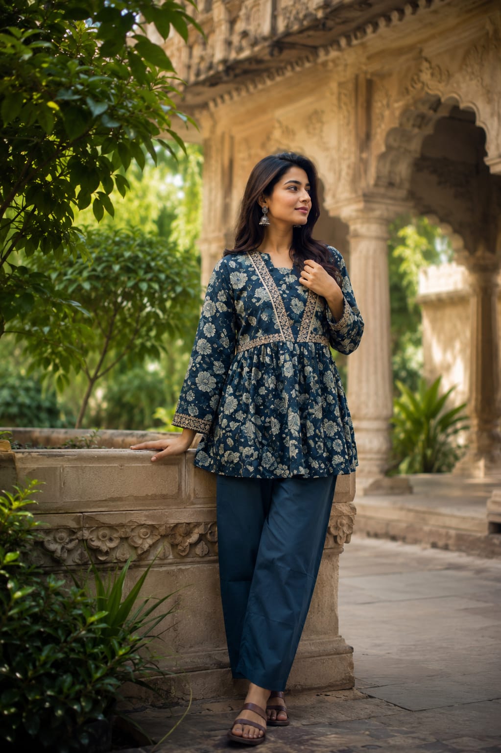 Pure Cotton Teal Blue 2pc Set
