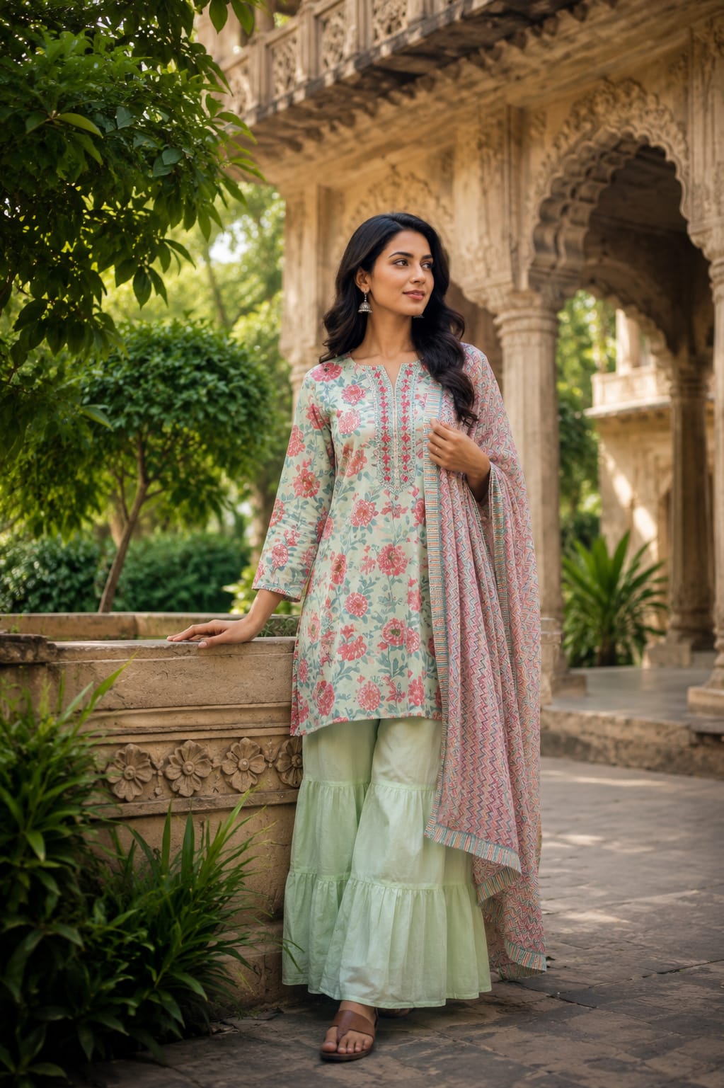 Pure Mull Cotton Sea Green 3pc Set