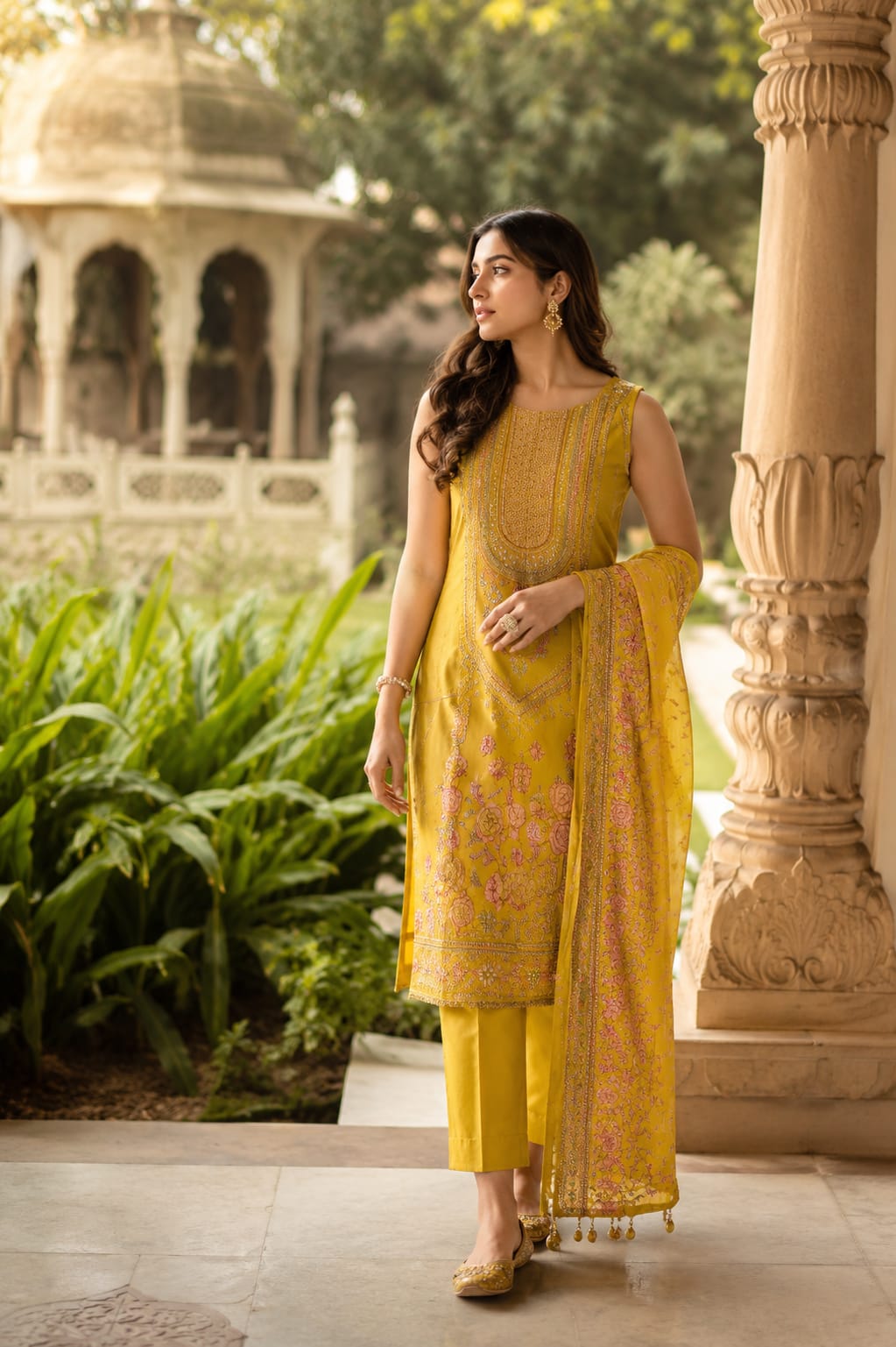 Pure Crep Mustard Yellow 3pc Set