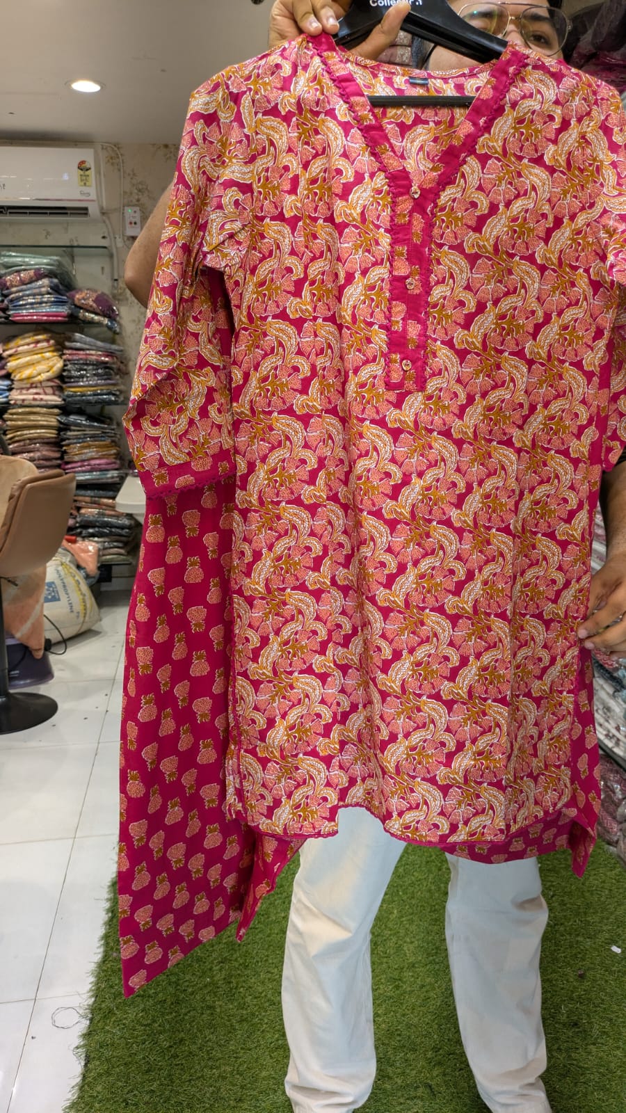 Pure Cotton Rani Pink Farsi Salwar 2pc Set
