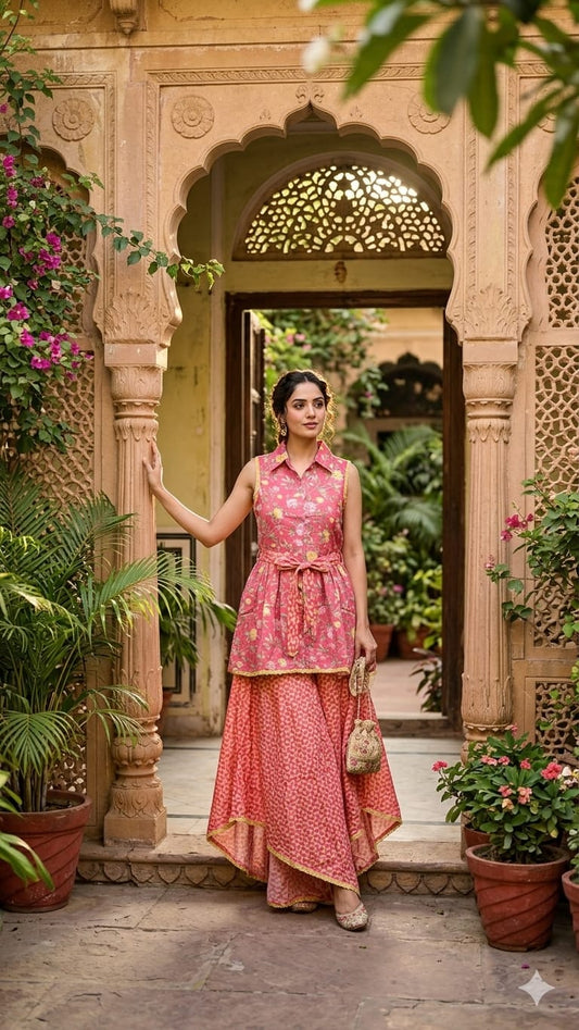 Pure Muslin Pink 2pc Set