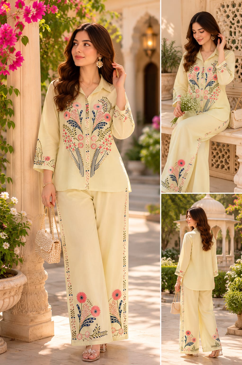 Pure Mull Cotton Light Yellow 2pc Set