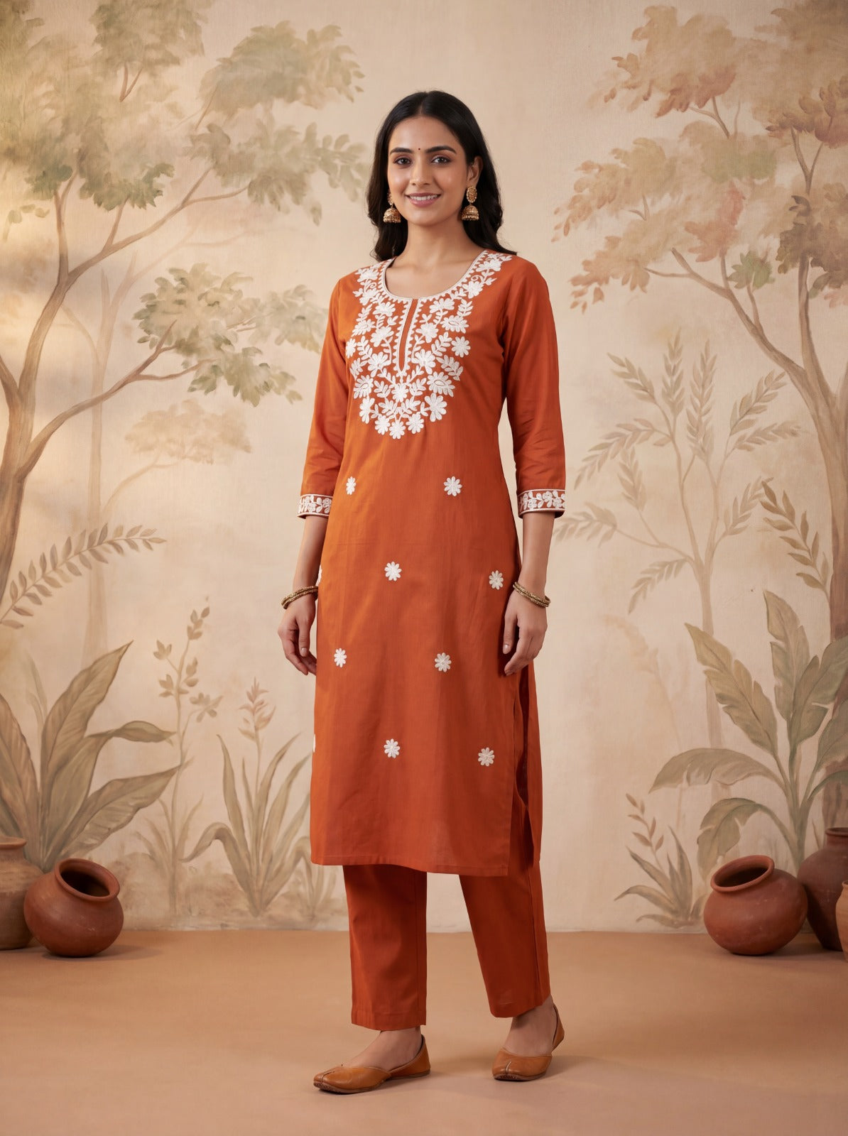 Pure Cotton Orange 2pc Set