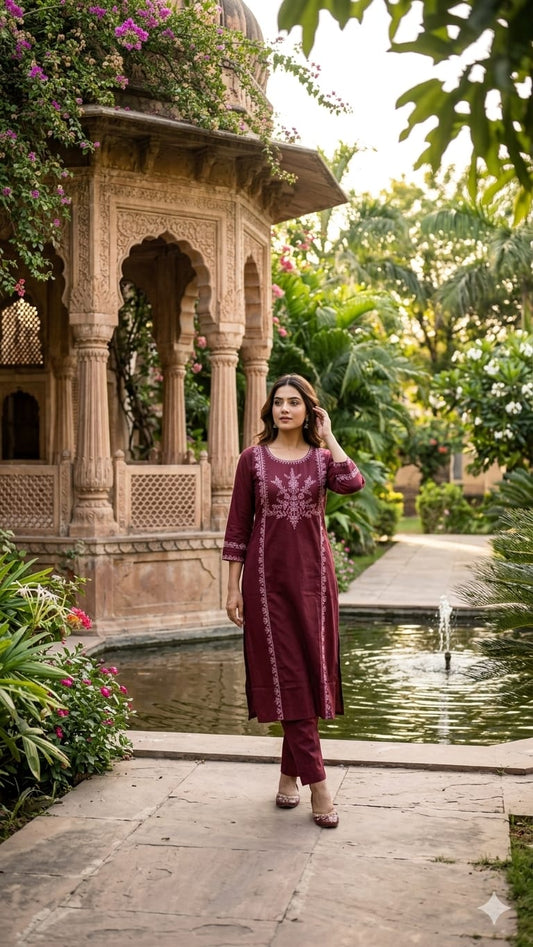 Pure Flex Cotton Maroon 2pc Set