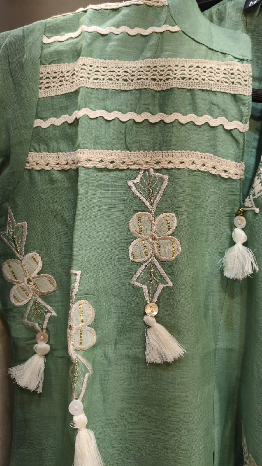 Pure Mull Chanderi Mint Green 2pc Set