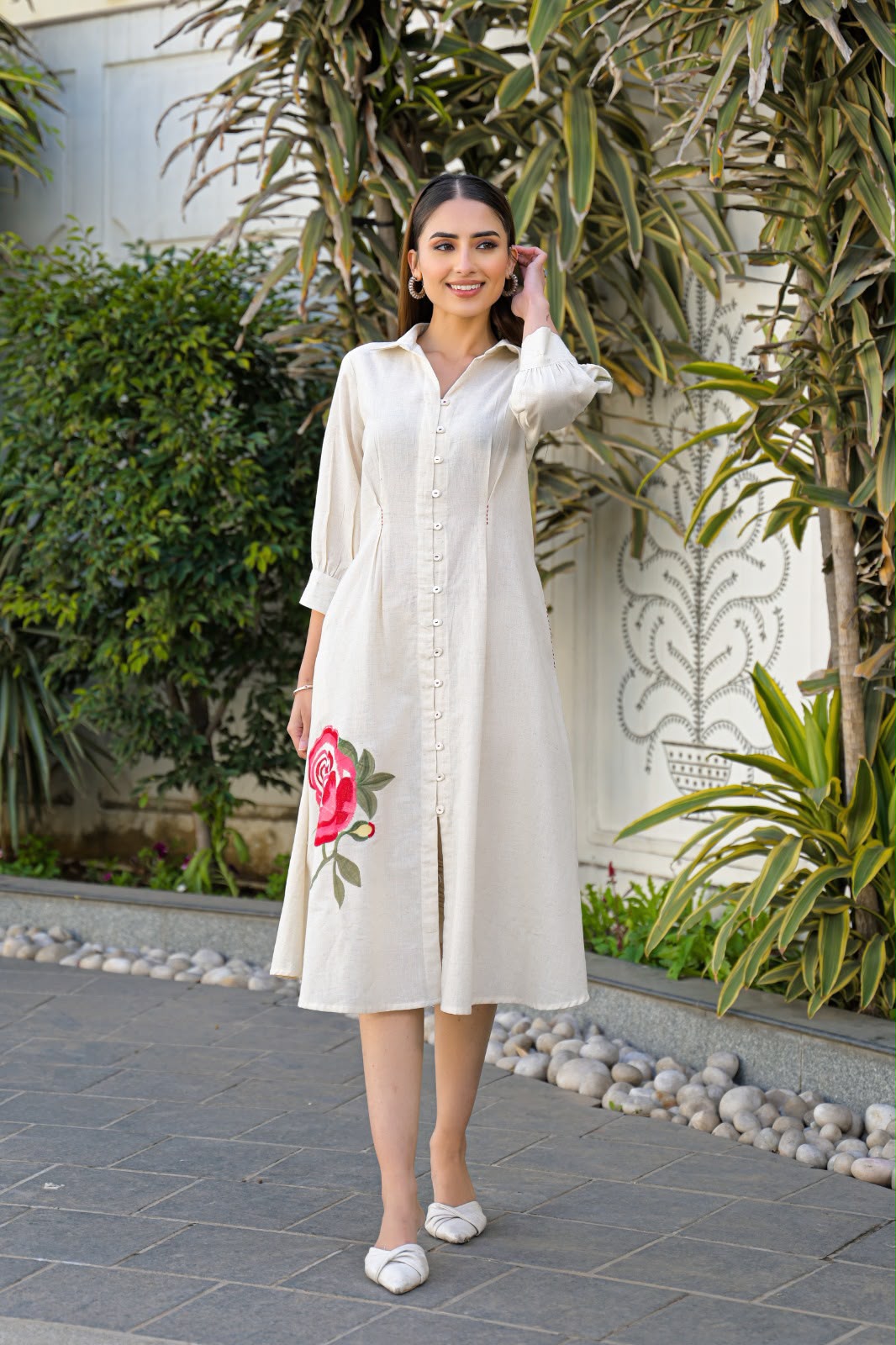 Pure Flex Cotton Off White Midi