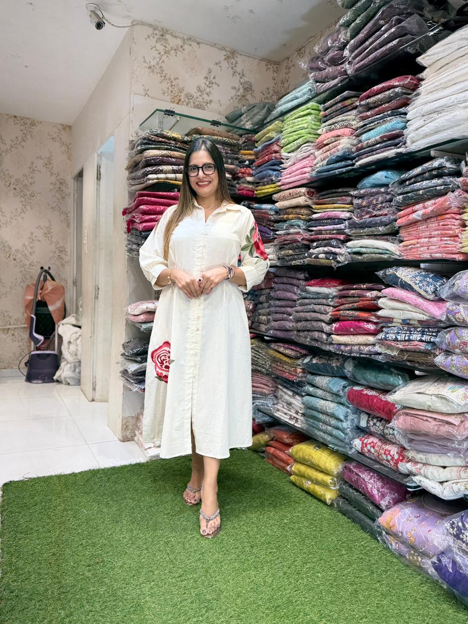 Pure Flex Cotton Off White Midi