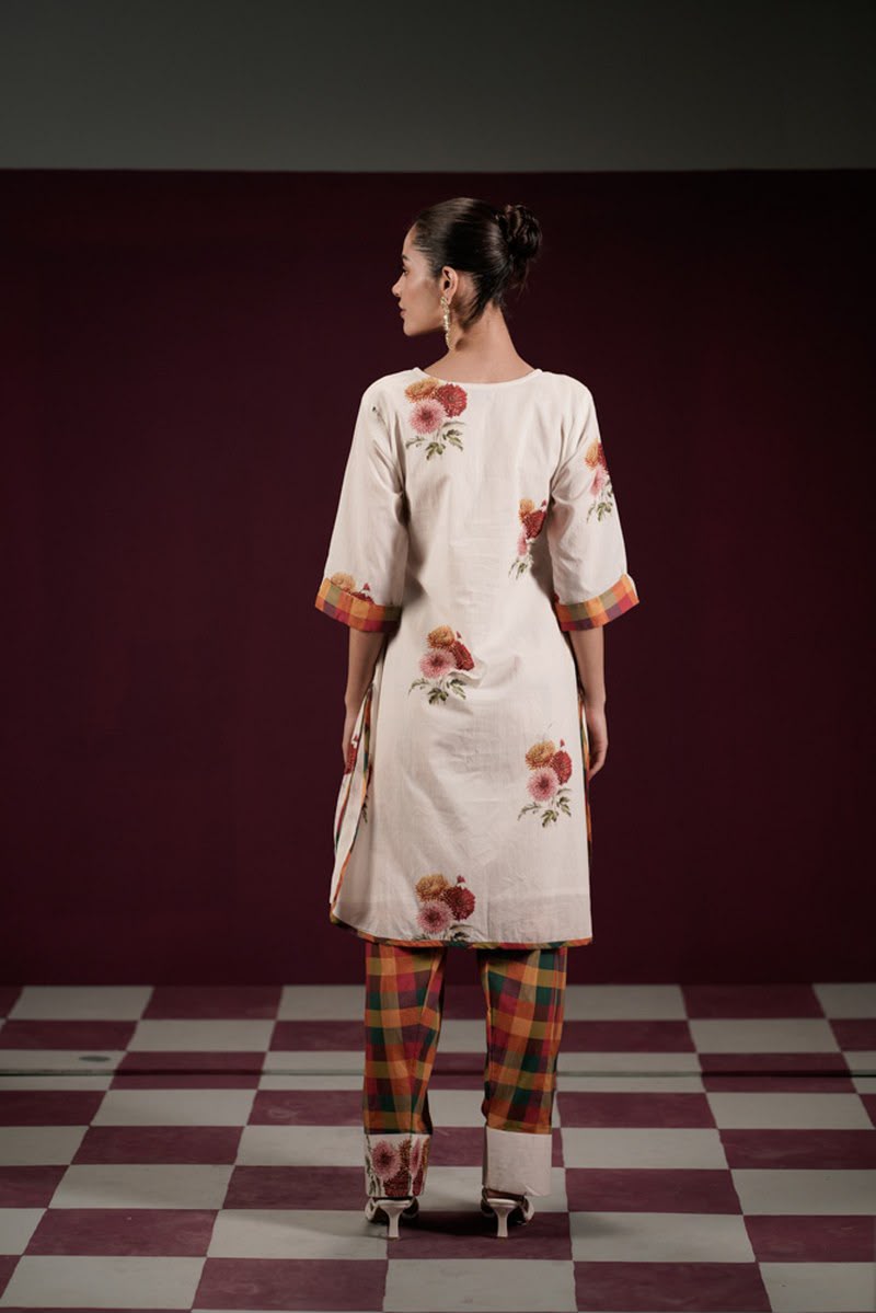 Pure Cotton Off White Farsi Salwar 2pc Set