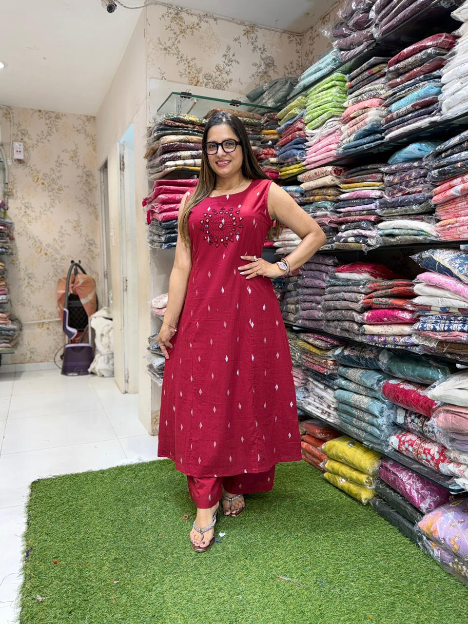 Pure Mull Cotton Red 2pc Set
