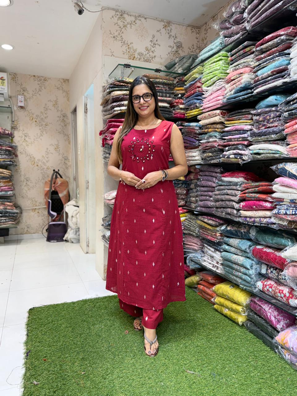 Pure Mull Cotton Red 2pc Set