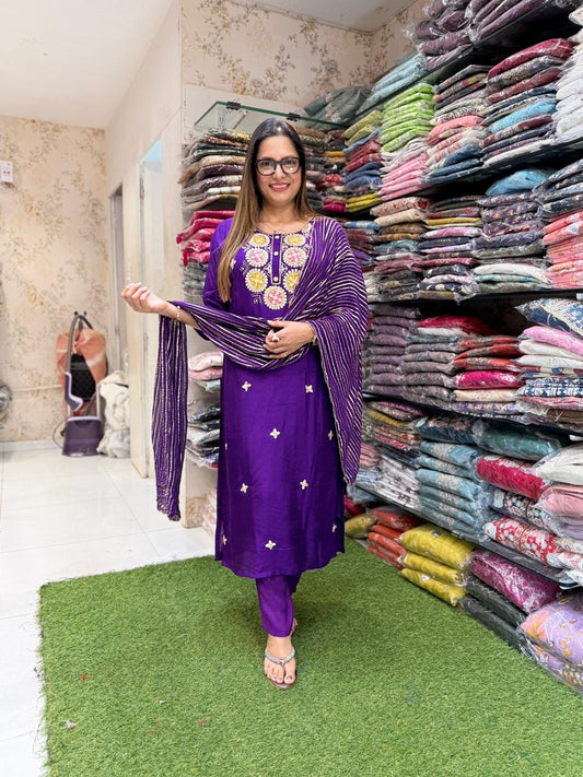 Pure Dola Silk Purple 3pc Set