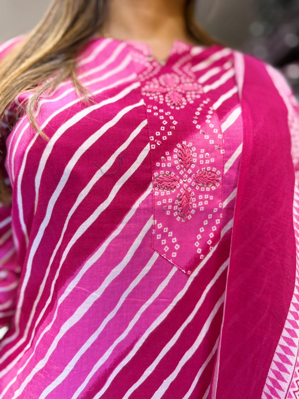 Pure Cotton Pink 3pc Set