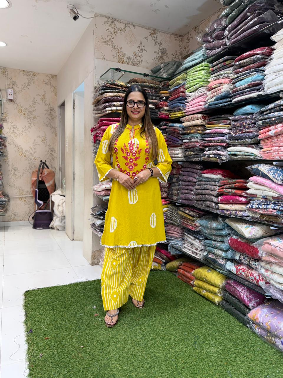 Pure Cotton Yellow Farsi Salwar 2pc Set