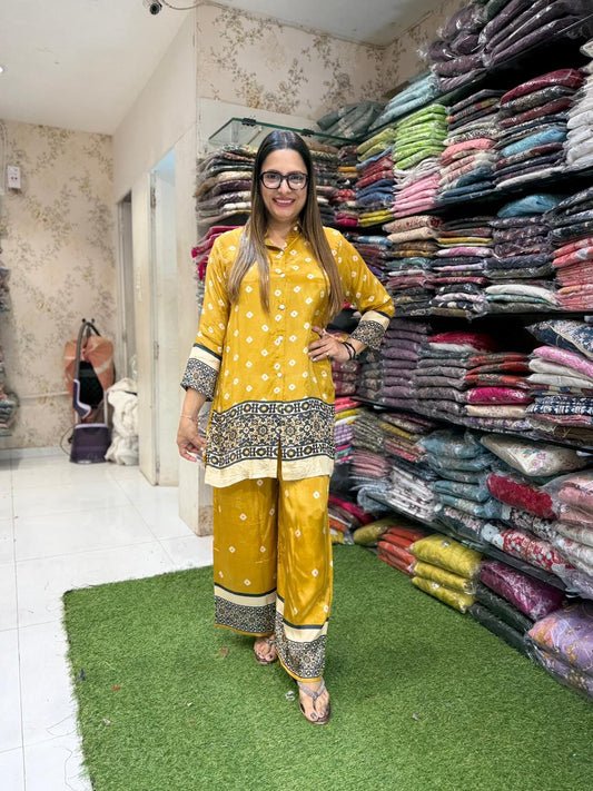 Pure Crep Mustard Yellow 2pc Set