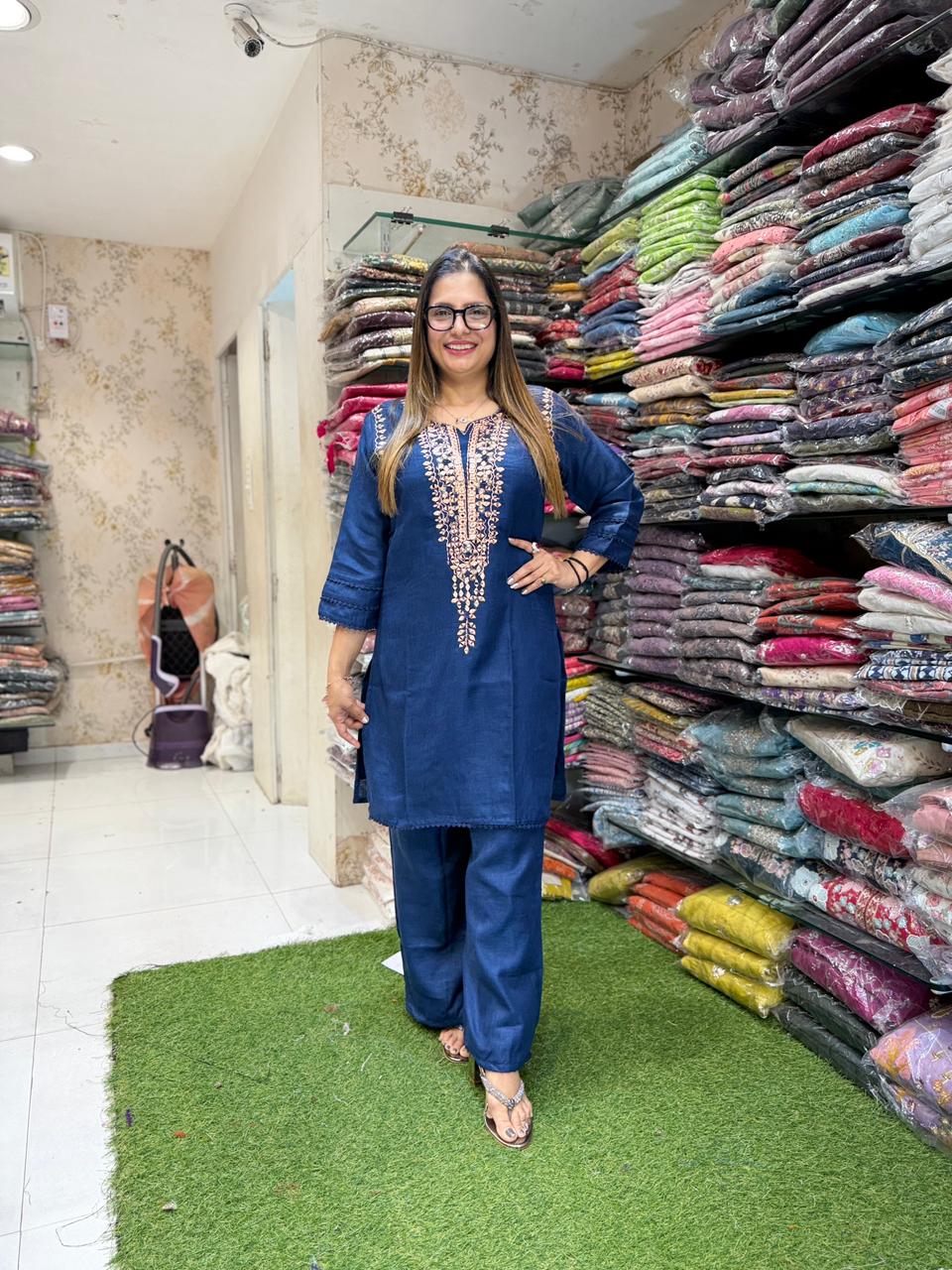 Pure Linen Blue 2pc Set
