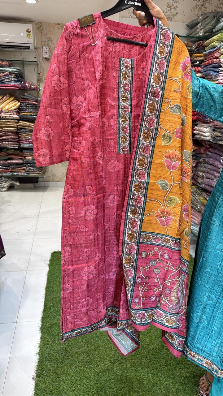 Pure Tussle Silk Gajjari 3pc Set