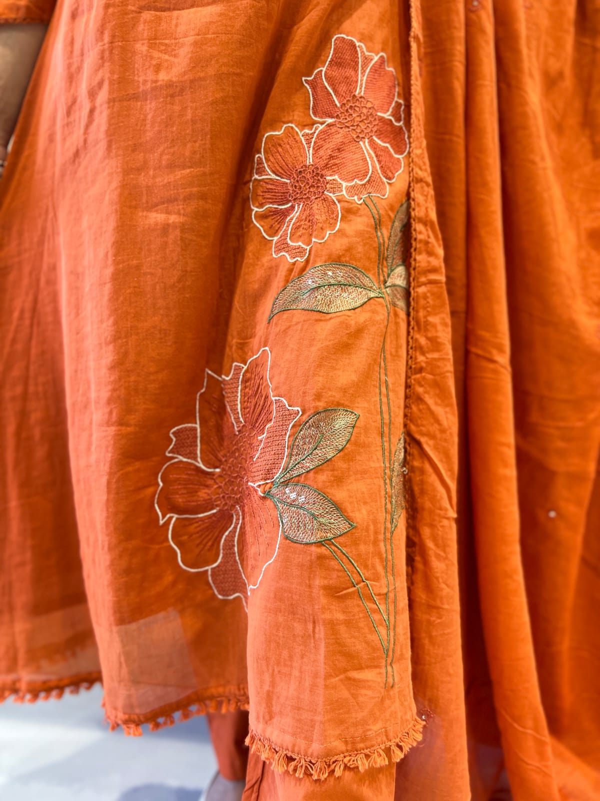 Pure Mull Cotton Rust Orange 3pc Set