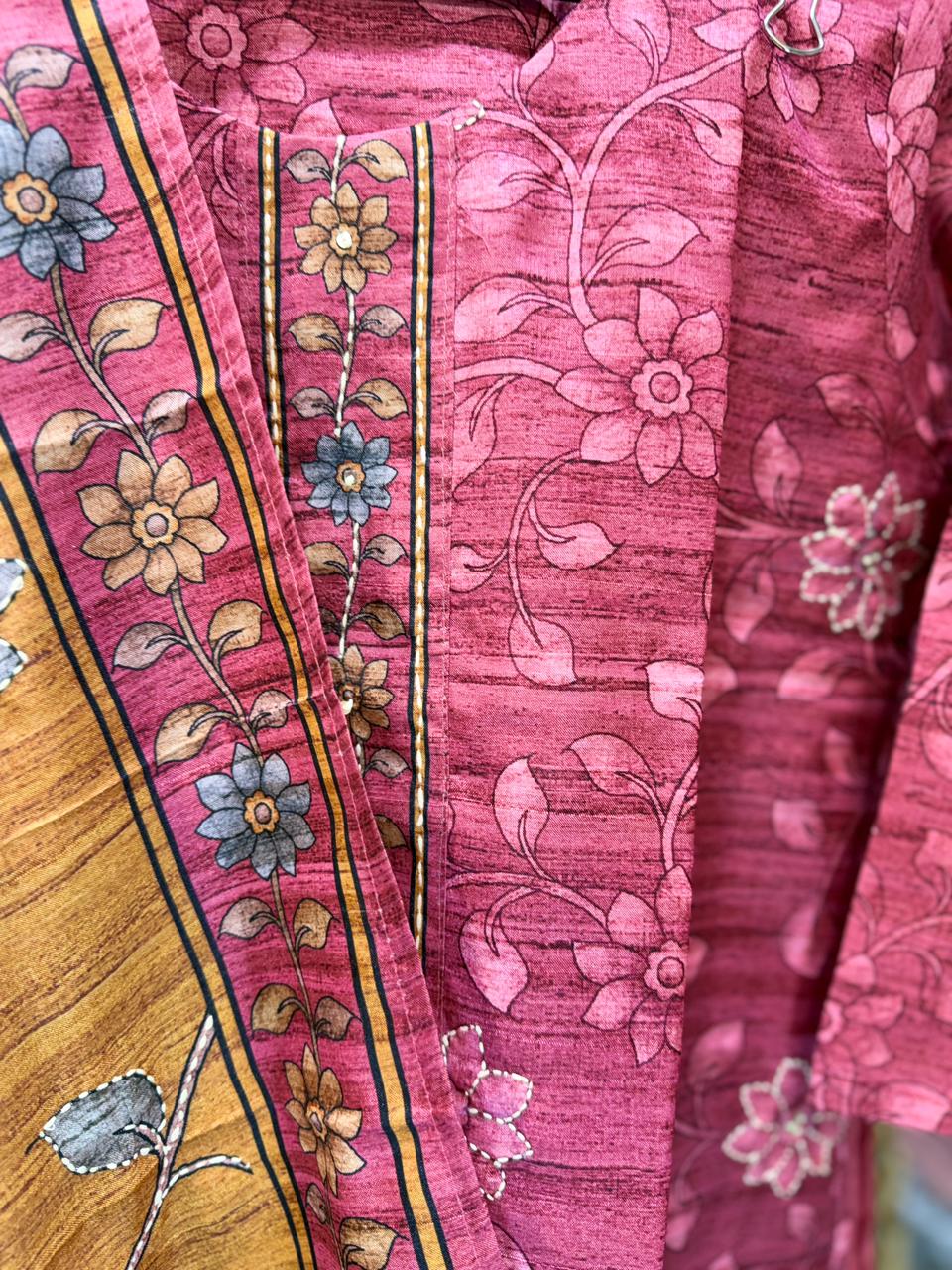 Pure Tussle Silk Rose Pink 3pc Set