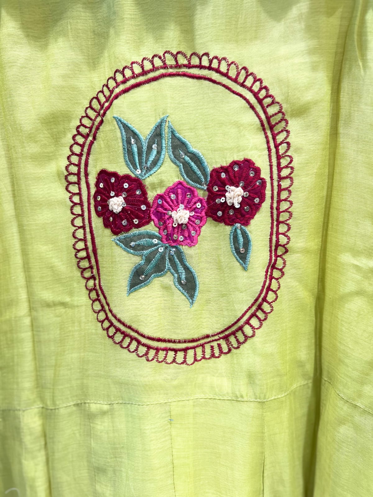 Pure Banaras Mull Chanderi English Yellow 3pc Set