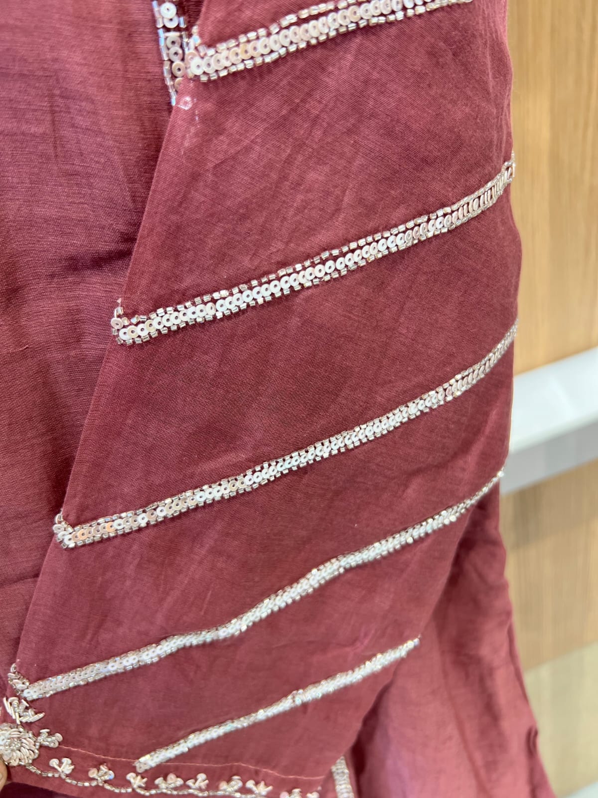 Pure Banaras Mull Chanderi Onion Pink 3pc Set