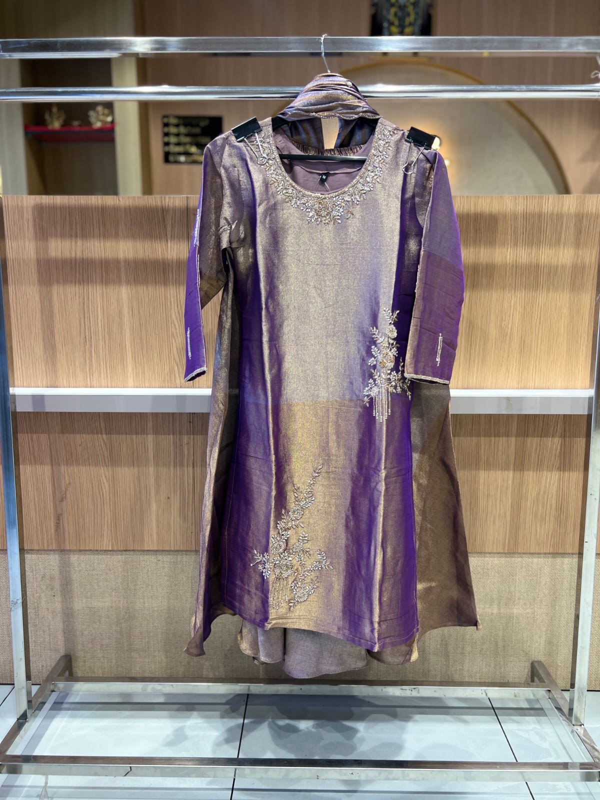 Pure Kanjiwaram Banarasi Purple 3pc Set