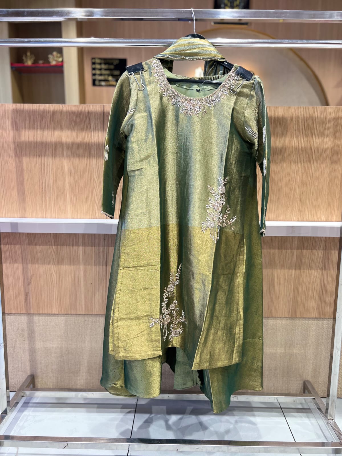 Pure Kanjiwaram Banarasi Green 3pc Set