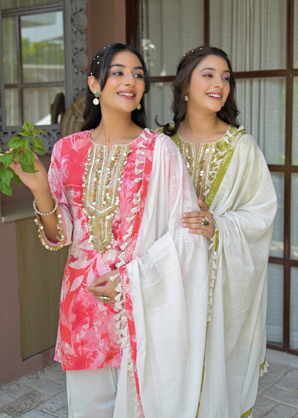 Pure Muslin Pista Green Farsi Salwar 3pc Set