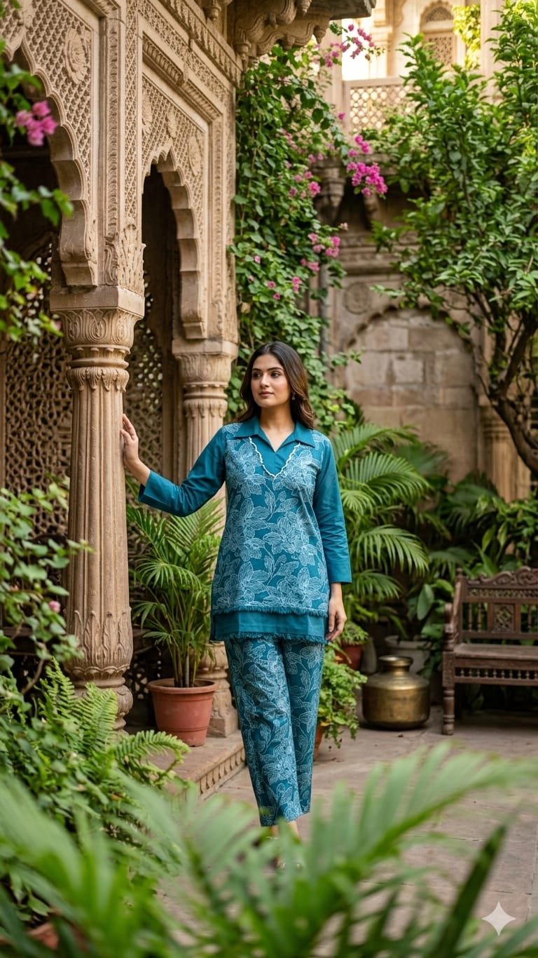 Pure Cotton Rama Green 2pc Set