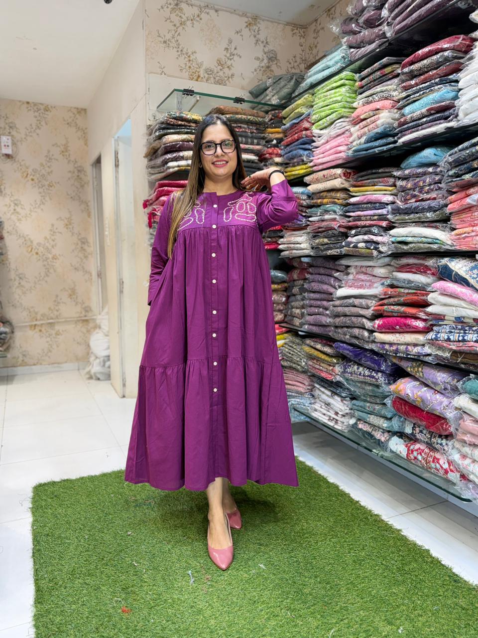 Pure Cotton Wine Midi