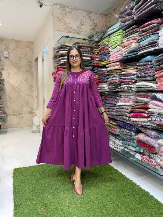 Pure Cotton Wine Midi