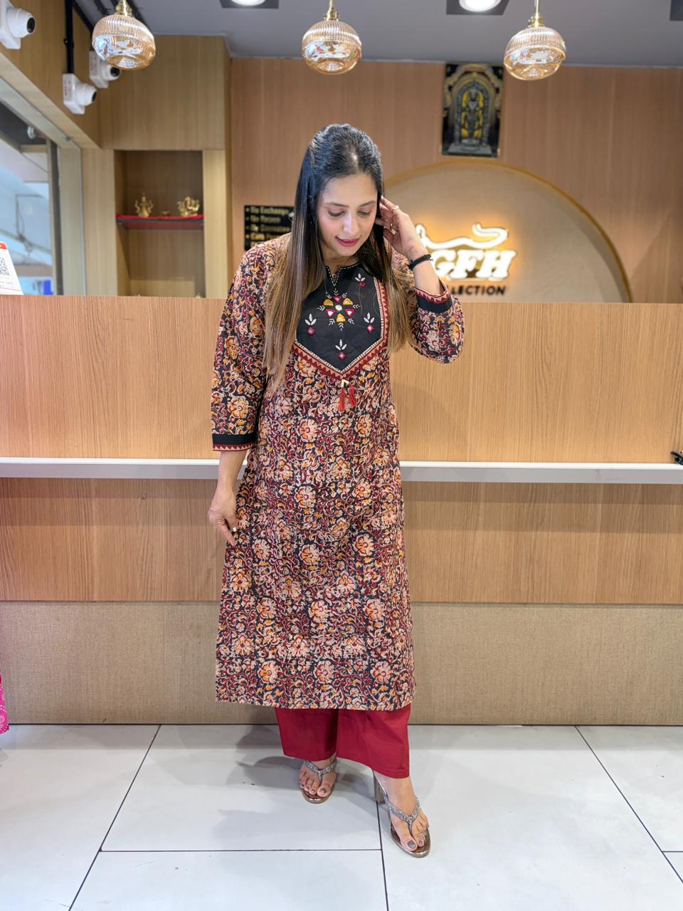 Pure Cotton Maroon 2pc Set