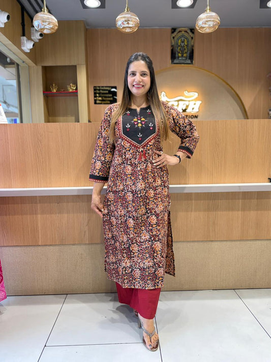 Pure Cotton Maroon 2pc Set