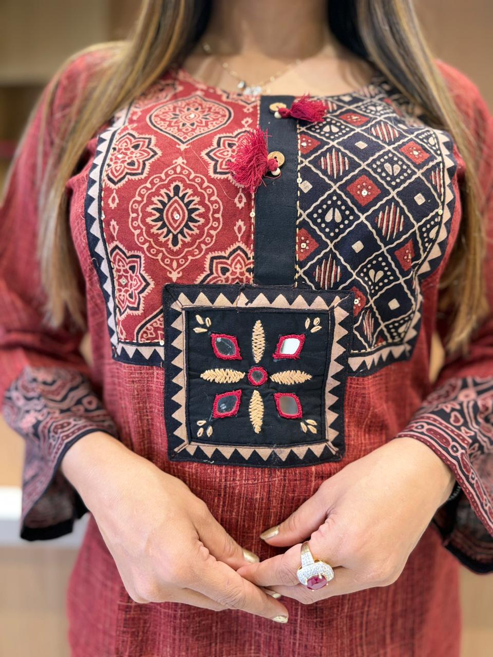 Pure Cotton Maroon 2pc Set