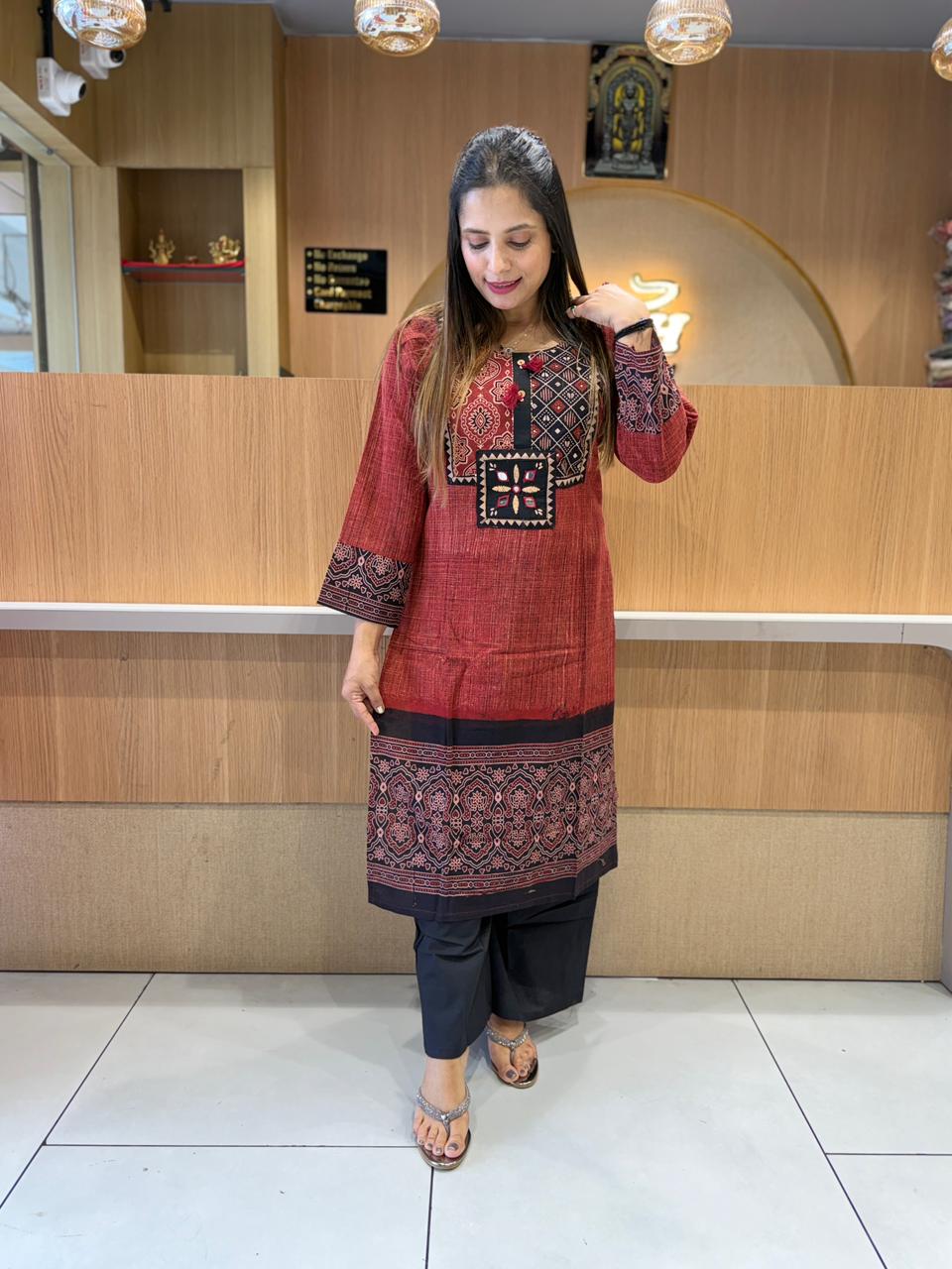 Pure Cotton Maroon 2pc Set