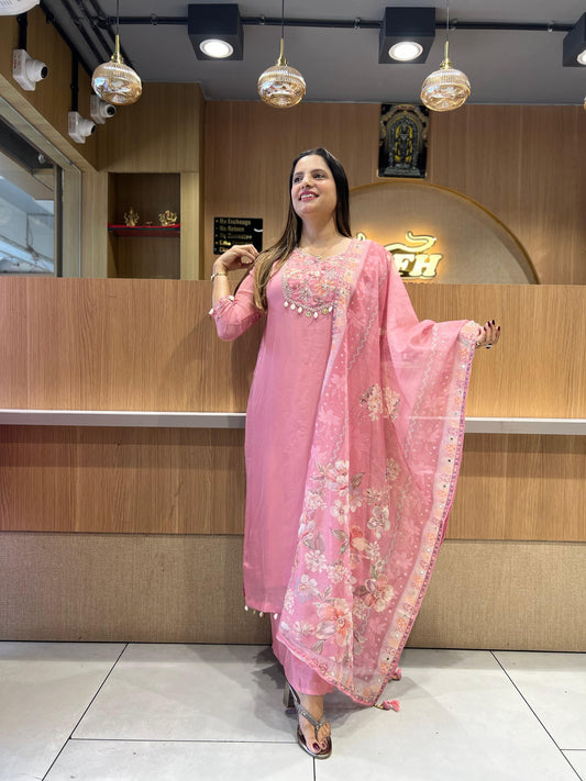 Pure HO Silk Blush Pink 3pc Set
