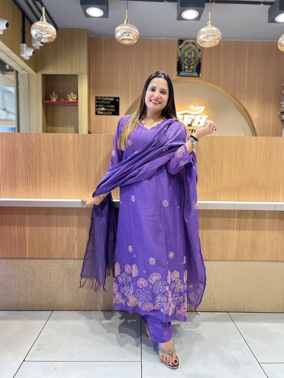 Banaras Mull Chanderi Lavender 3pc Set