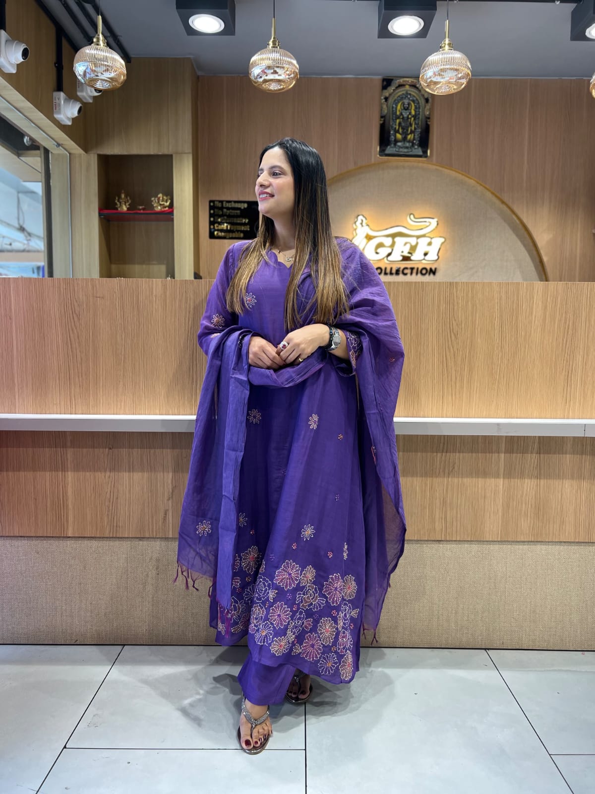 Banaras Mull Chanderi Lavender 3pc Set