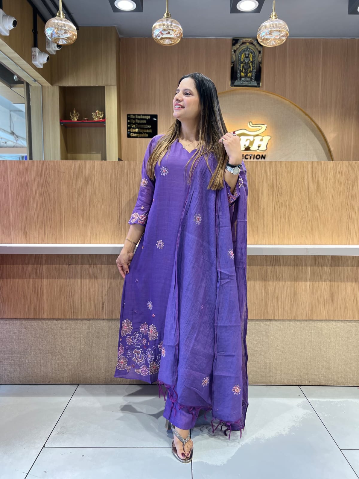 Banaras Mull Chanderi Lavender 3pc Set