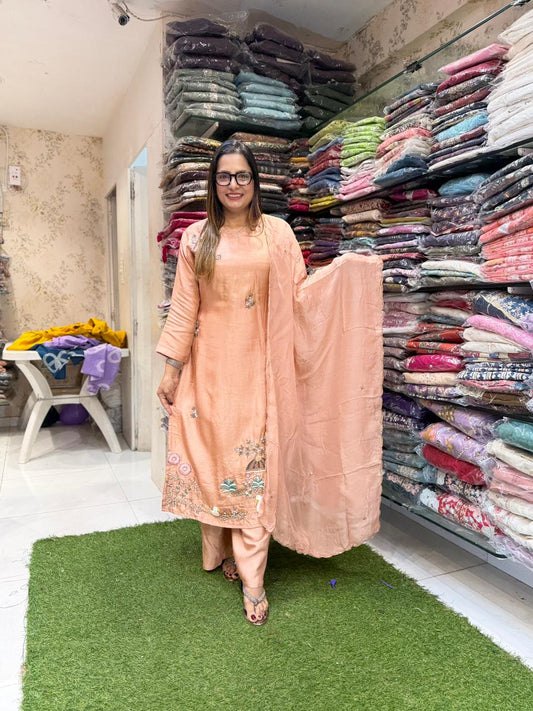 Pure Dola Silk Peach 3pc Set