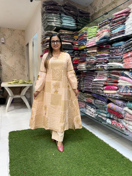 Pure Cotton Beige A-LINE 3pc Set
