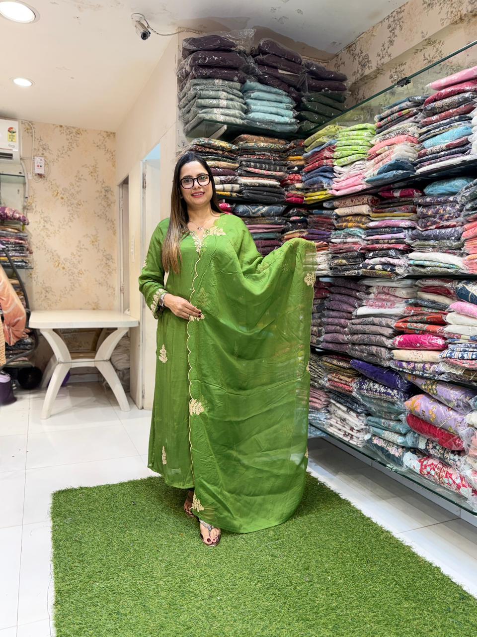 Pure Malai Silk Green 3pc Set