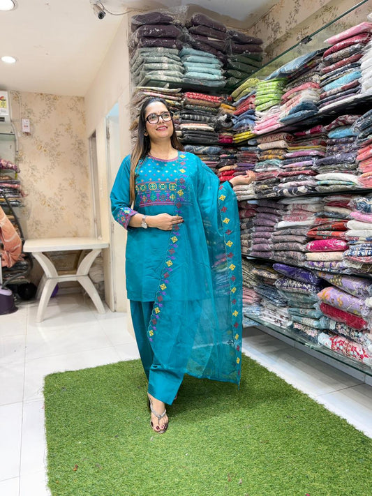 Pure Cotton Silk Rama Farsi Salwar 3pc Set