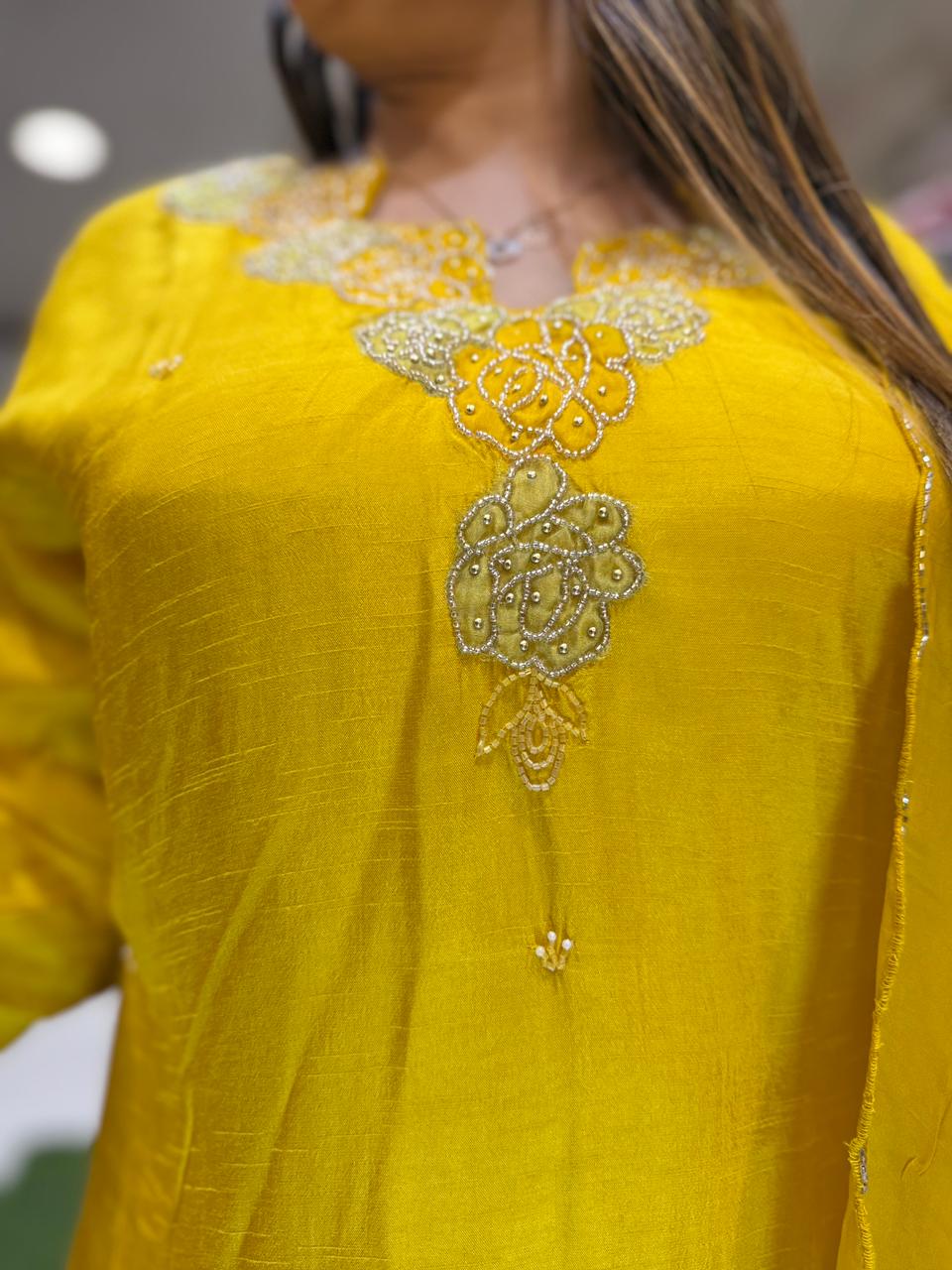 Pure Dola Silk Yellow 3pc Set