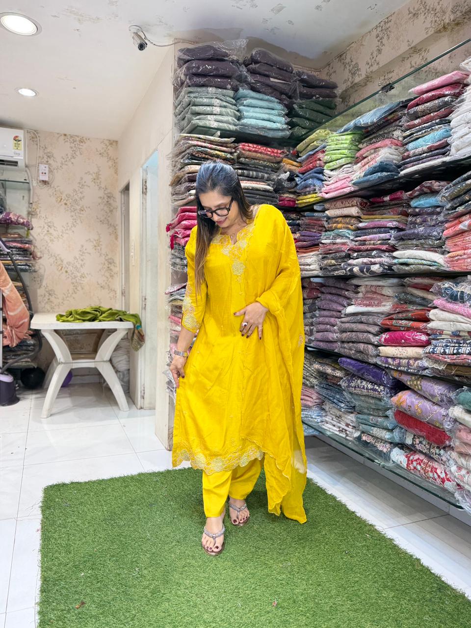 Pure Dola Silk Yellow 3pc Set