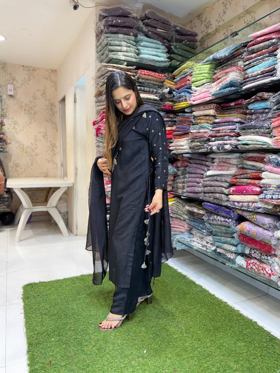 Pure Dola Silk Black 3 pc set
