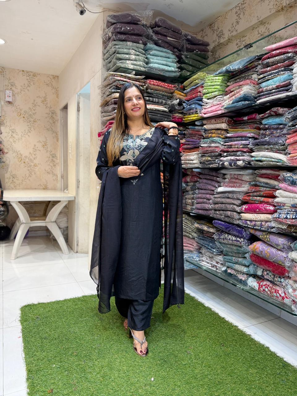 Pure Dola Silk Black 3 pc set